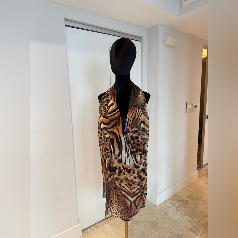 ANIMAL PRINT  🐅 mesh midi DRESS - sarong one size - NEW - #festival approved